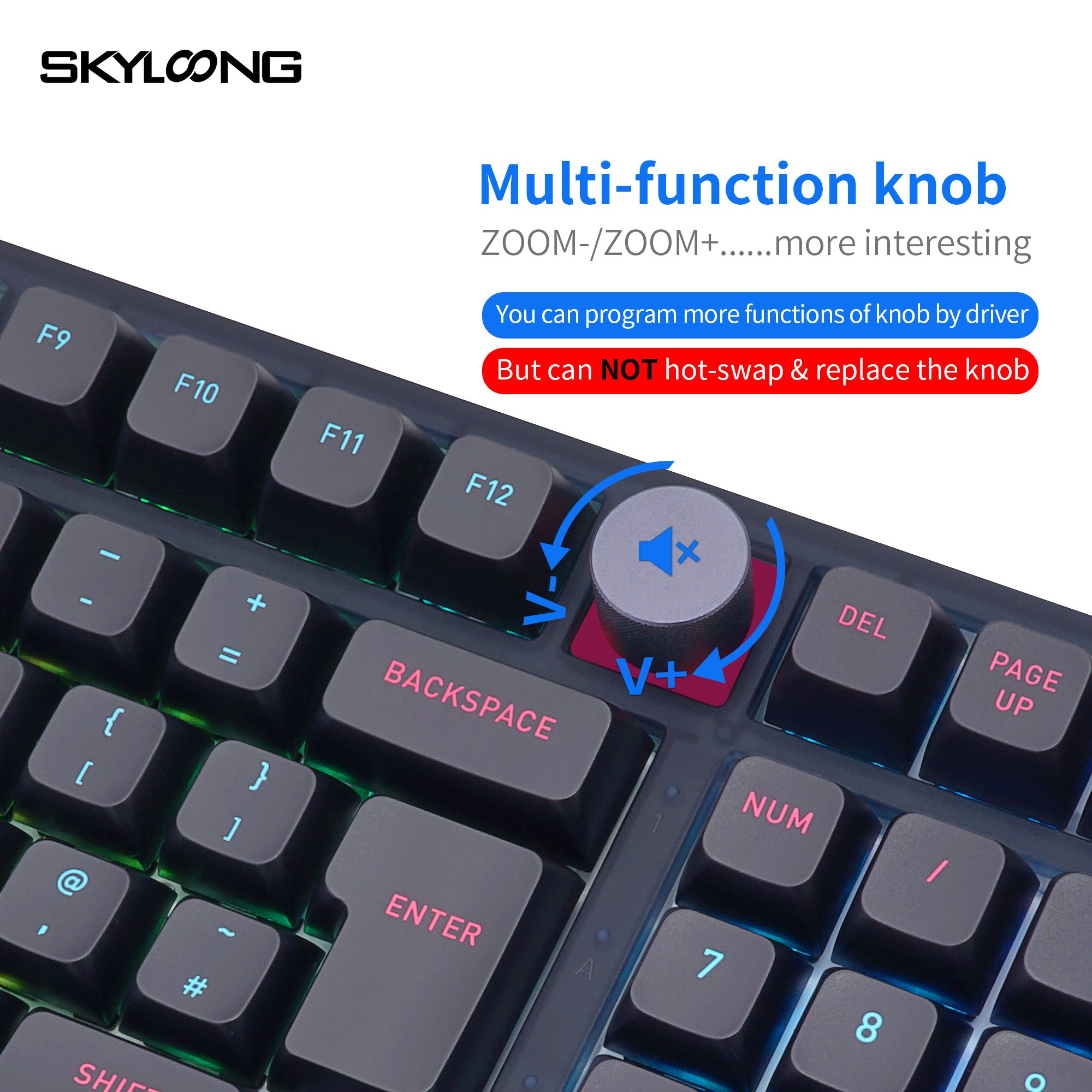 SKYLOONG first ISO layout Glaicer/ gateron switch hotswap rgb colorful pbt keycaps 96% gaming mechanical keyboard GK980