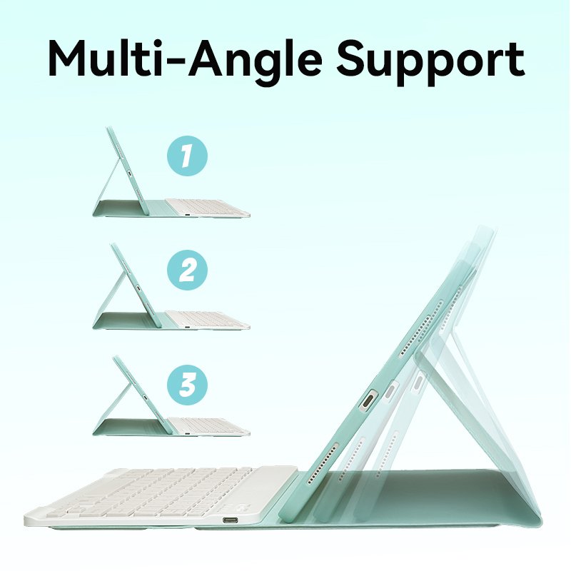 Yeedan Multi-Angle Support Full Cover Book Style 12.9'' iPad Pro Case Wake Sleep Shockproof Scratch-Resistant Optional Keyboard