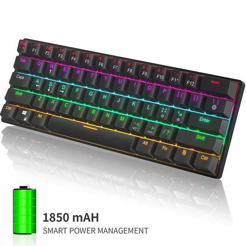 Wholesale 61 Keys Blue Black RGB Backlit Gamer Cool Gaming Ergonomic Design USB Wired Ajazz Hotswap Keyboard Mechanical