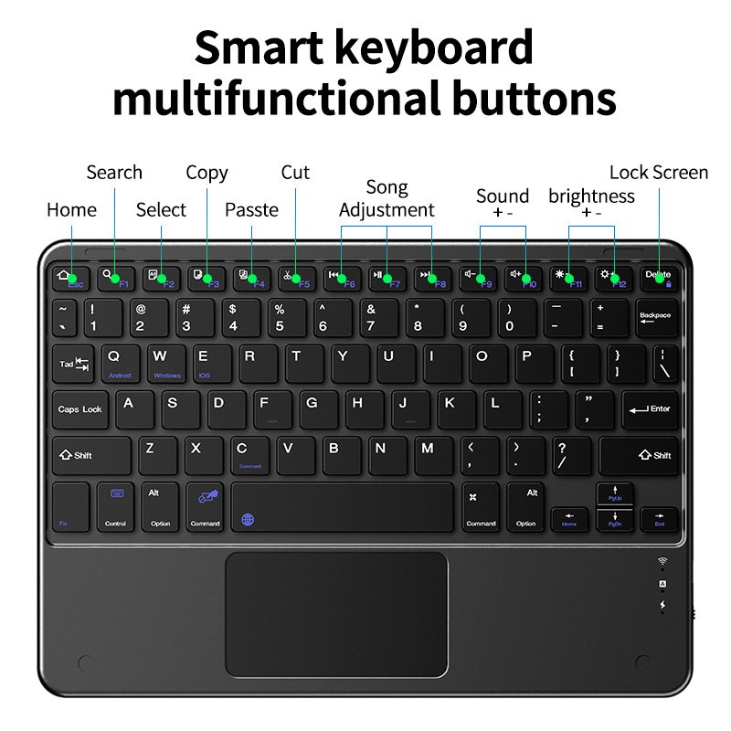 Fast Shipping Blackview 78 keys USB Interface Universal Portable Tablet PC Wireless Keyboard with Touchpad