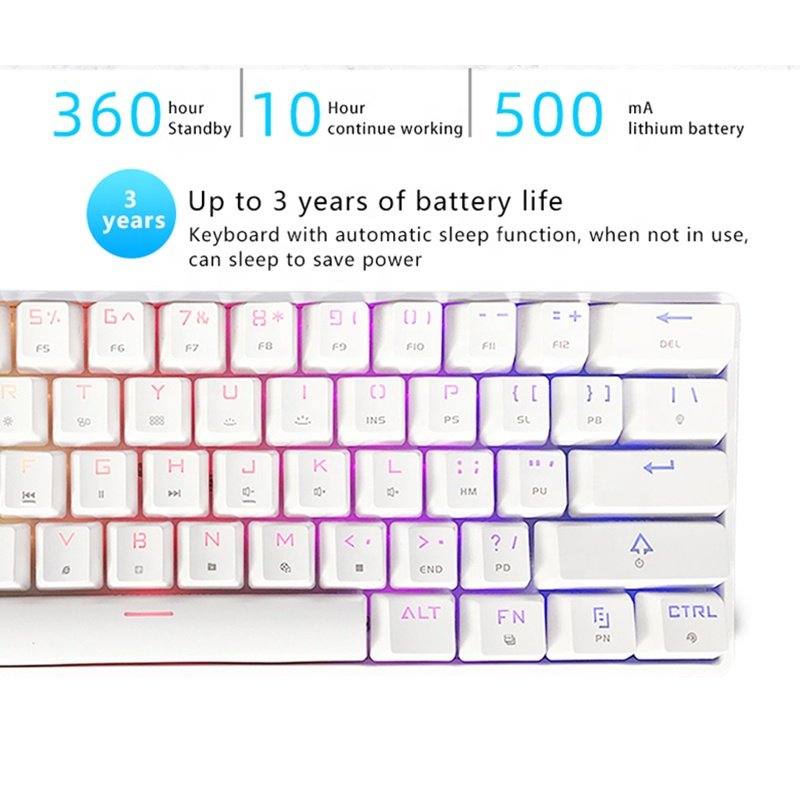SK61 61 keys hot swapable switch changeable rechargeable 60% mechanical keyboard