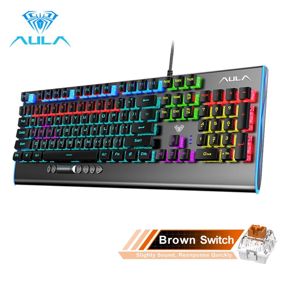 AULA F2099 Gamer Mechanical Keyboard Blue Brown Switch Mix Backlit Wired Gaming Keyboard Anti-ghosting for Game Tablet Desktop