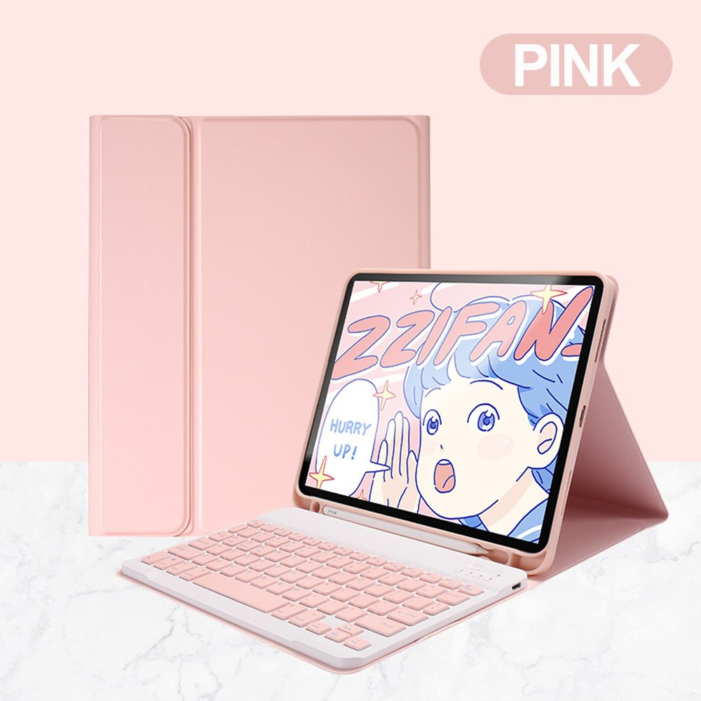 Keyboard Case with Pencil Holder for iPad Pu Leather Stand Cover Detachable Keyboard for 2022/2021/2020/2018 ipadpro air mini