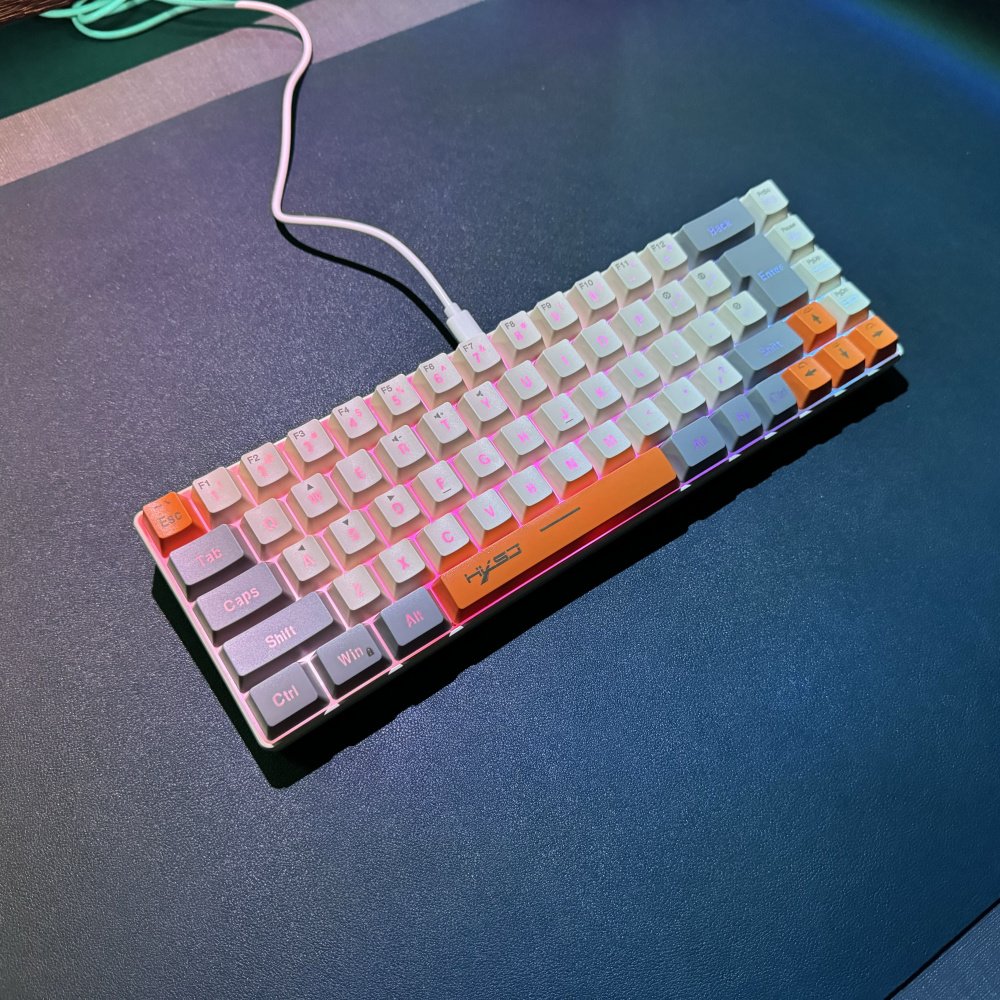 New arrival HXSJ V200 68-key wired keyboard RGB luminous ABS lightweight USB Type-C gaming membrane keyboard for laptop gamers