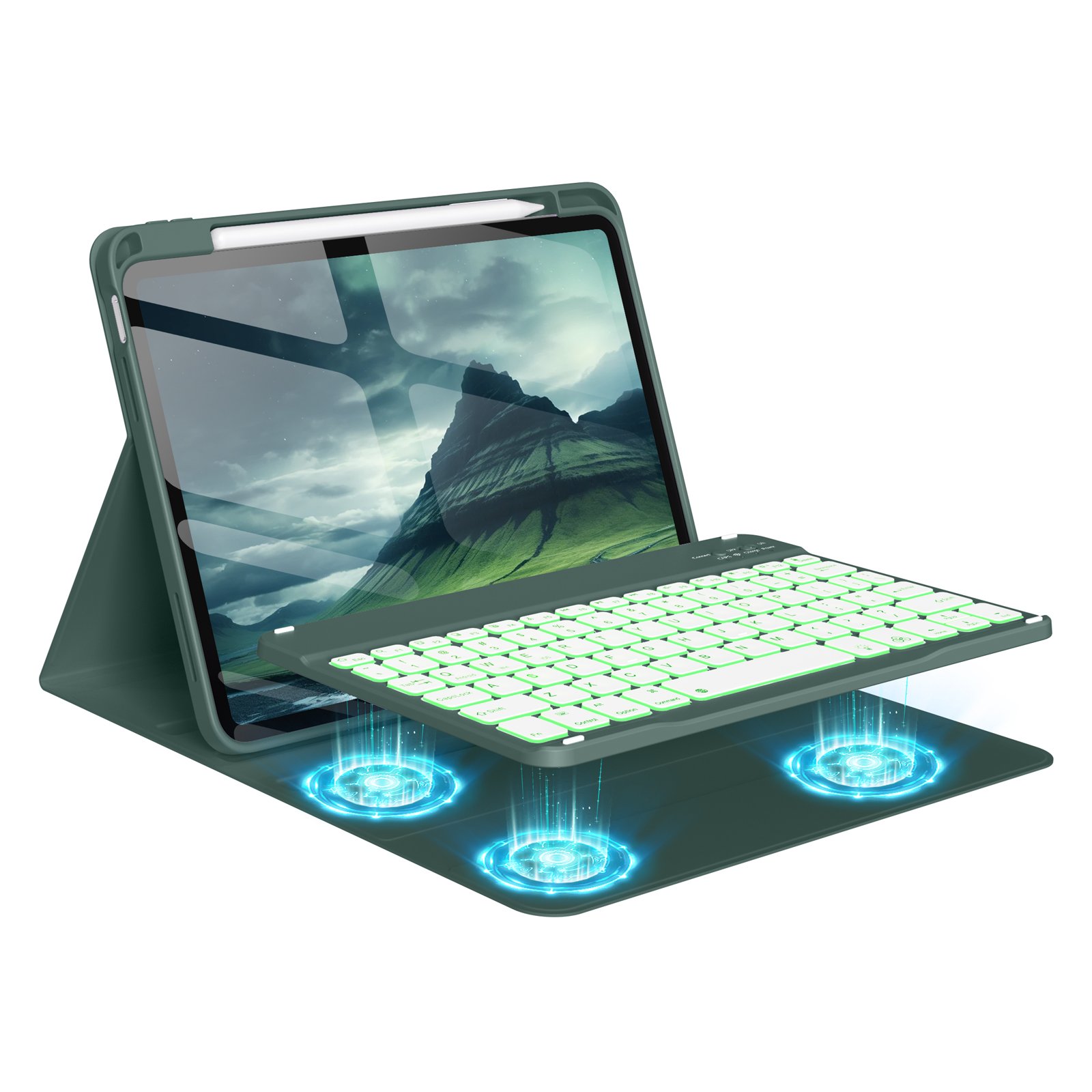 Kenke Magnetic Wireless Keyboard 10.9 inch Bluetooth Connected Keyboard PU Leather Protective Cover For iPad Air 4 5 10.9 inch