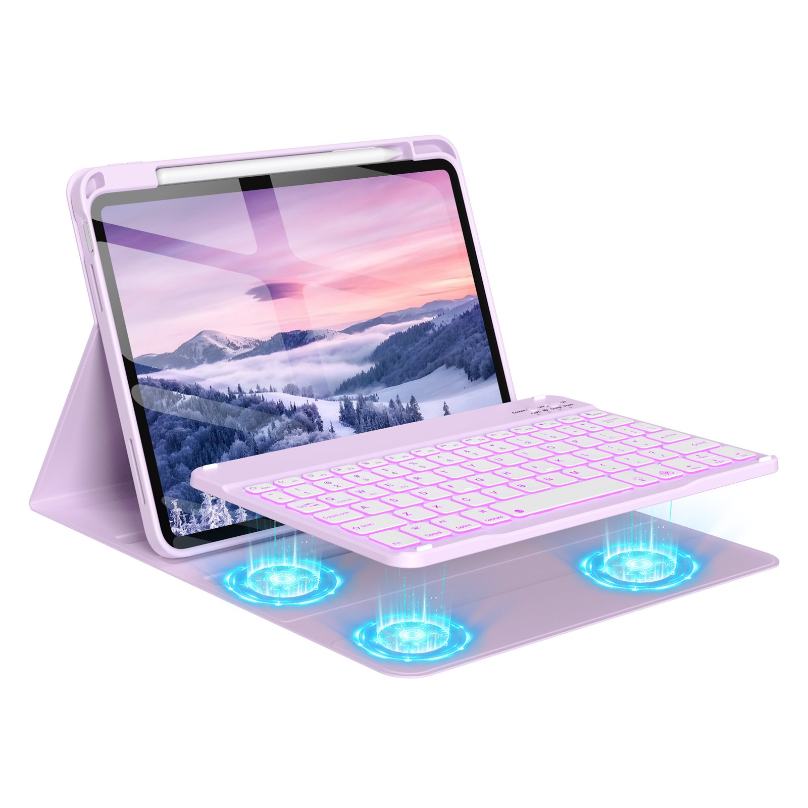 Kenke Magnetic Wireless Keyboard 10.9 inch Bluetooth Connected Keyboard PU Leather Protective Cover For iPad Air 4 5 10.9 inch