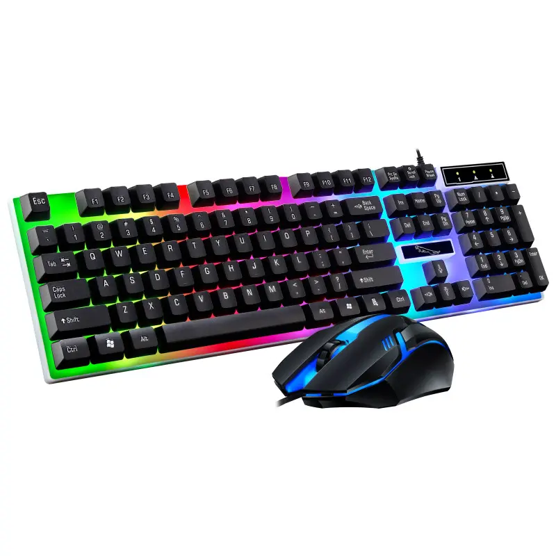 G21B Professionals LED Wired Gaming Keyboard and Mouse Combo Backlit Full Size for Gamer Desktop Mouse Keyboard Set Usb USB 2.0
