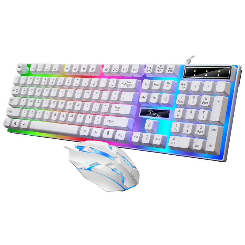 G21B Professionals LED Wired Gaming Keyboard and Mouse Combo Backlit Full Size for Gamer Desktop Mouse Keyboard Set Usb USB 2.0