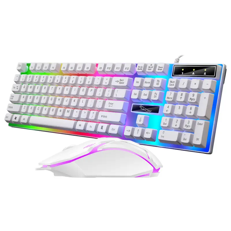 G21B Professionals LED Wired Gaming Keyboard and Mouse Combo Backlit Full Size for Gamer Desktop Mouse Keyboard Set Usb USB 2.0