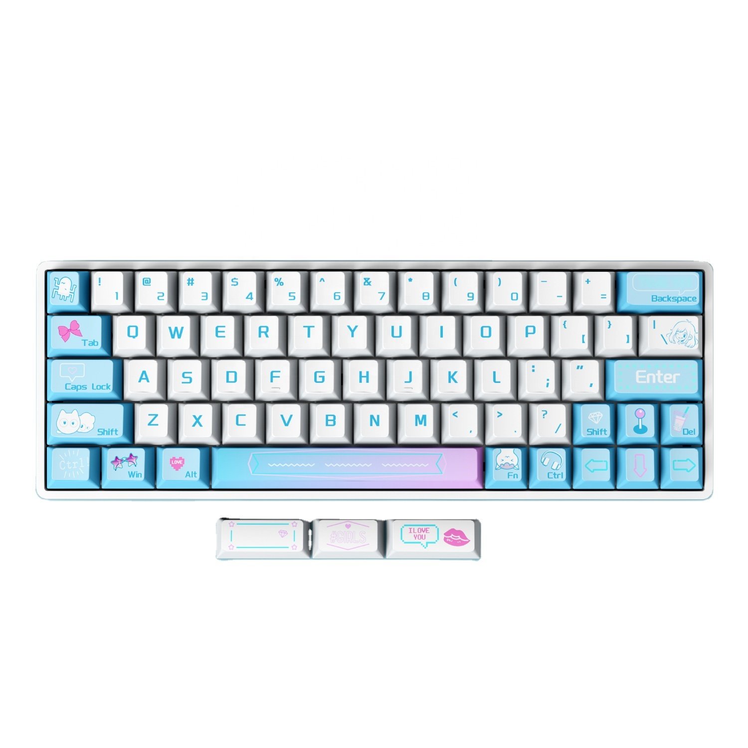 SIKAKEYB Castle HM66 Gateron Magnetic Jade Switch 66 Keys Single Mode Wired Hot Plug Adjustable Light Mini Gaming Keyboard