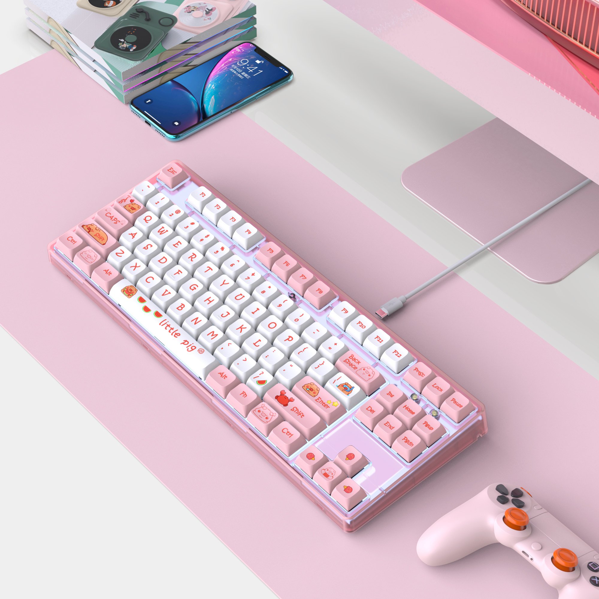 Popular choice HXSJ L600 87 key mechanical keyboard PBT keycaps hot-swap ergonomic LED backlit wired keyboard for laptop desktop