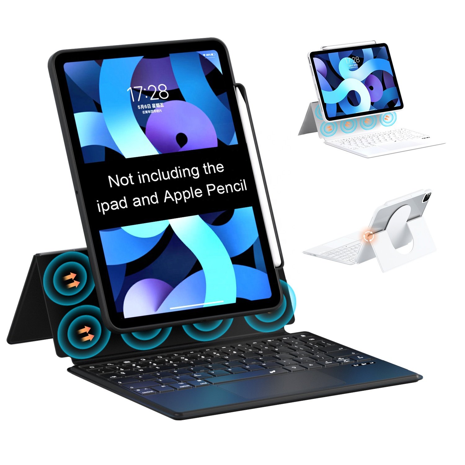 WOWCASE Magic Keyboard Case for iPad Pro 11 10.9 2020 2021 2022 Russian Arabic Korean Hebrew Spanish keyboard accessories
