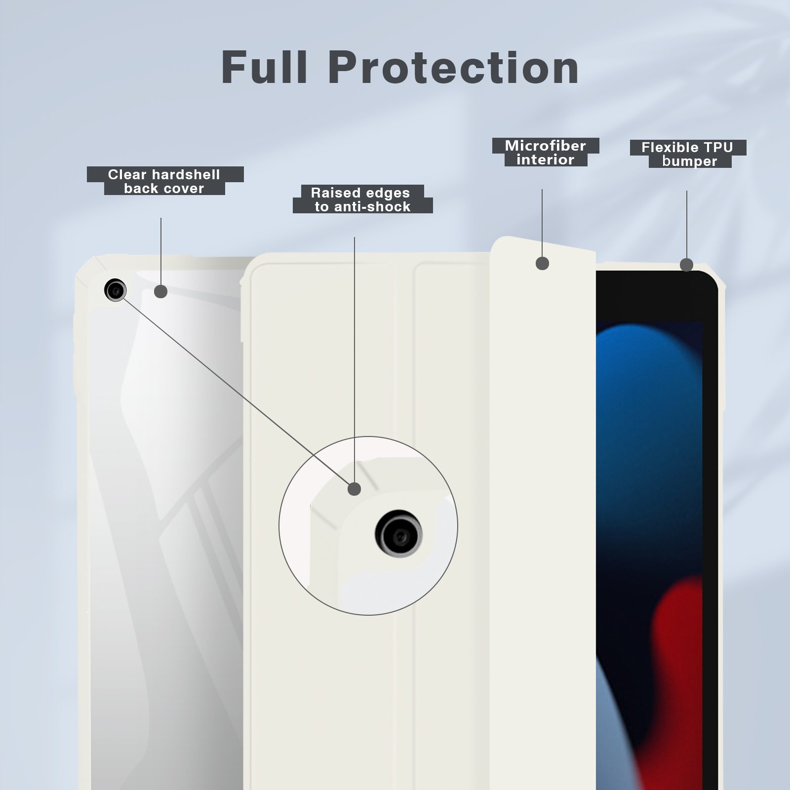 Lightweight Matte Frosted Shockproof TPU Standing protective case tablet Cover for Apple iPad 10th Generation 10.9 inch