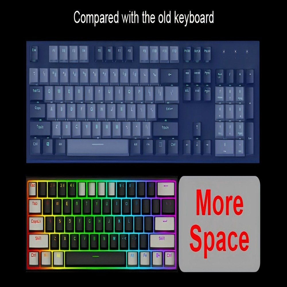 OEM Factory Directly Supplu LOW MOQ Ergonomic Design Hot Swappable 61 Keys RGB Backlit Mechanical Gaming Keyboard