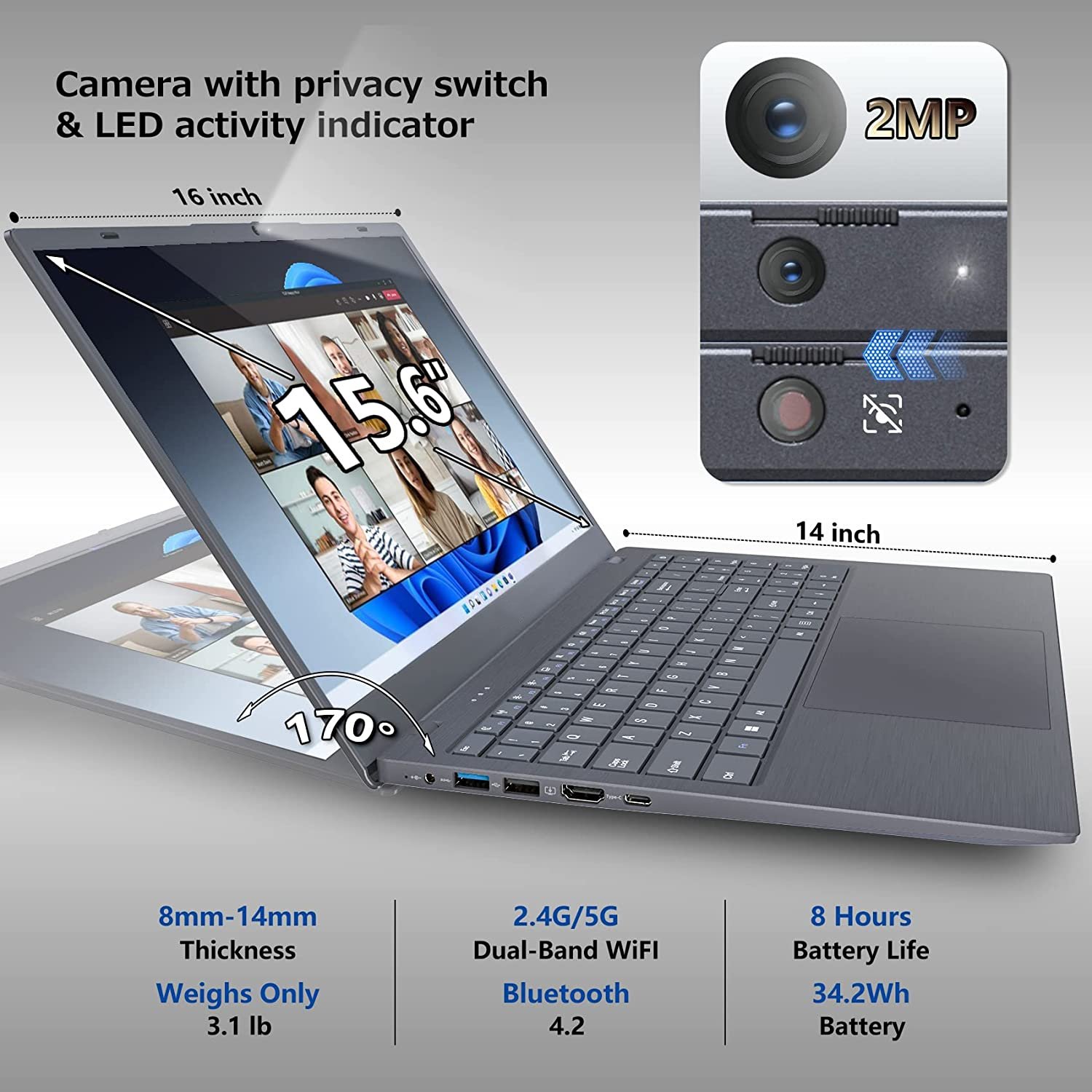Wholesale Laptops with Backlit keyboard and fingerprint 16GB+512GB intel CPU N5095 Personal & Home laptops