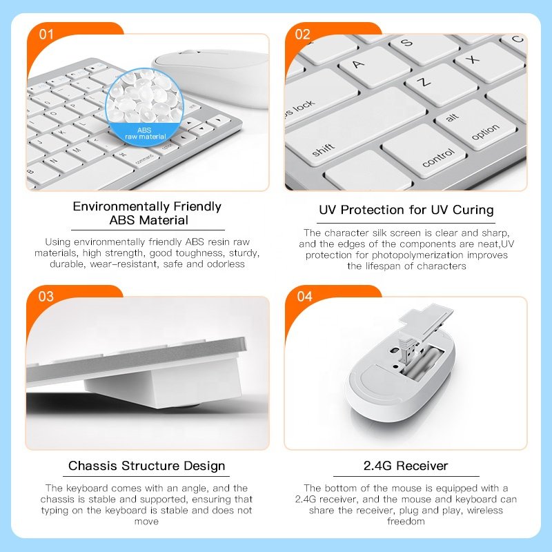 2024 mini cheap wireless mouse and keyboard set teclados Dual mode portable bluetooth keyboard and mouse combo with aaa battery