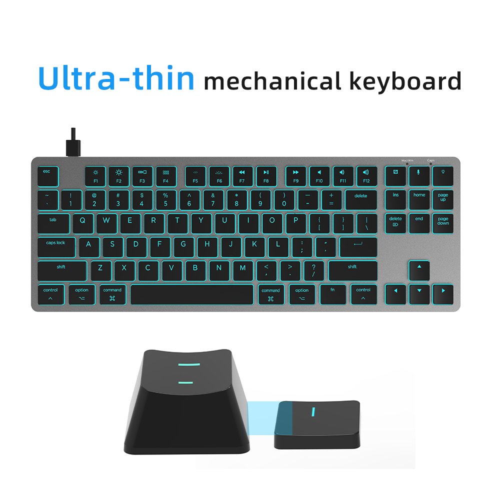 oem chocolate keyboard thin chocolate structure keycap design,Upper cover aluminum alloy material mini keyboard mechanical