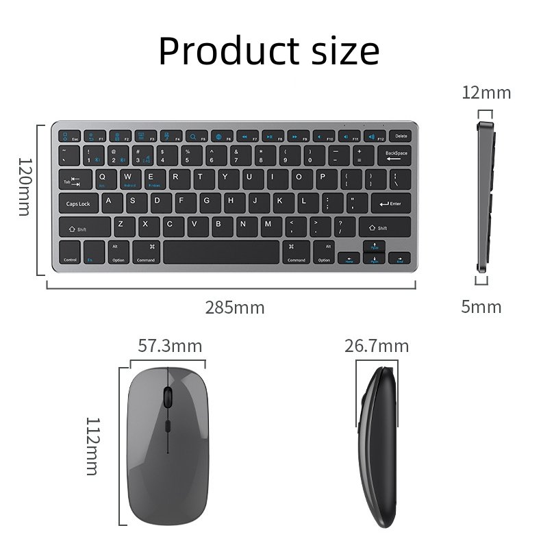 Hot Sales Portable BT 2.4G Wireless Keyboard and Mouse Combo Wholesale Price Scissor Switch Keyboard for Windows Laptop Tablet