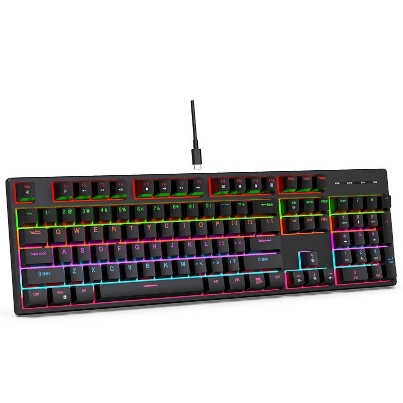 K100M Mechanical Keyboard with 16 RGB Lighting Modes Switching