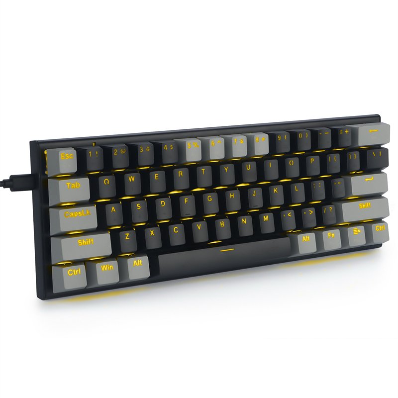 Gaming Mouse Keyboard EYOOSO Z-11 USB 61Keys Slim Blue Switches PBT Custom Keycap Computer Mechanical Gaming White Keyboard