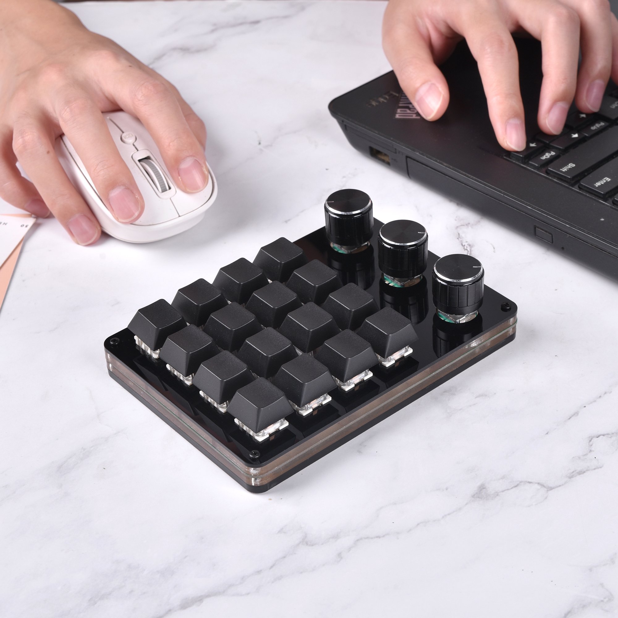 16 key black keyboard for gaming, dedicated shortcut keys for office keyboard, please note:this keyboard do not support IPAD