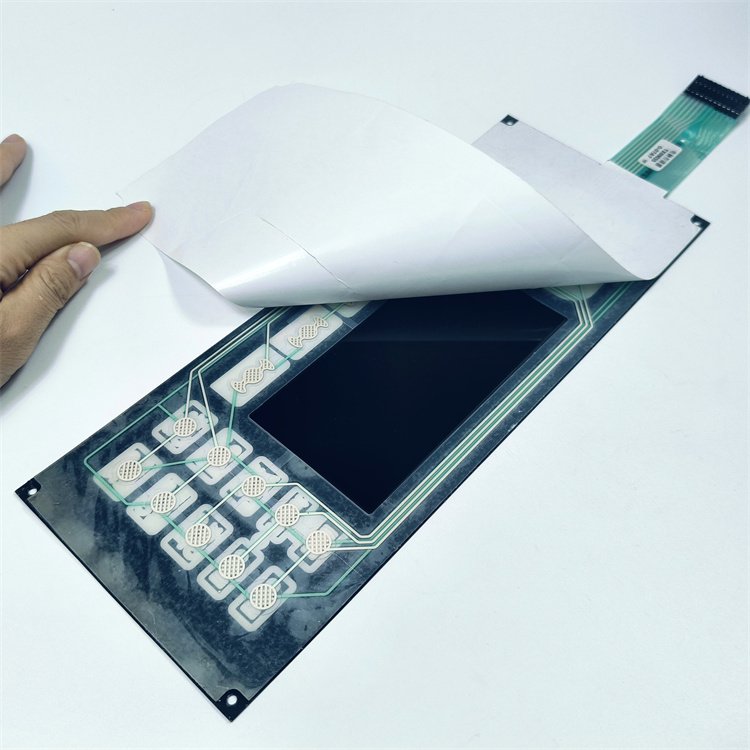 Custom non-tactile push bottom membrane switch keyboard with connector