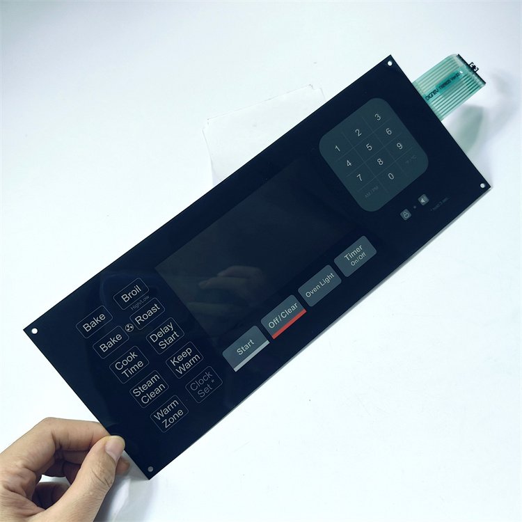 Custom non-tactile push bottom membrane switch keyboard with connector