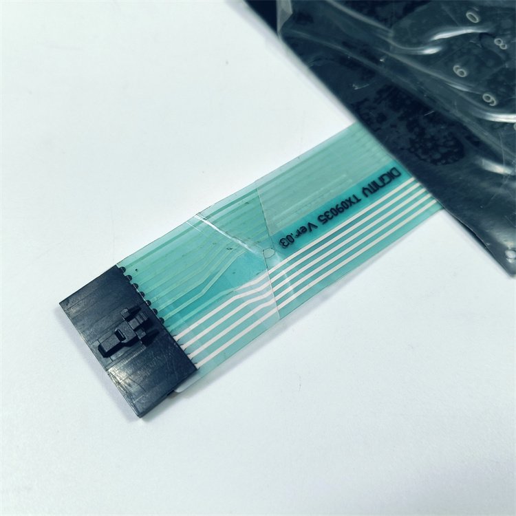 Custom non-tactile push bottom membrane switch keyboard with connector