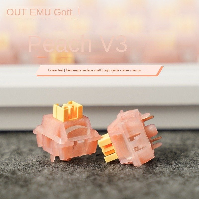 Spot Wholesale Outemu High tech Peach Quiet Lemon V3 Customized Mechanical Keyboard Hot Plug Switch Linear Axis