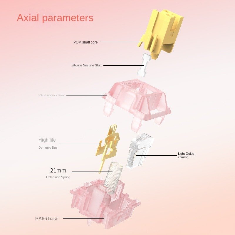 Spot Wholesale Outemu High tech Peach Quiet Lemon V3 Customized Mechanical Keyboard Hot Plug Switch Linear Axis