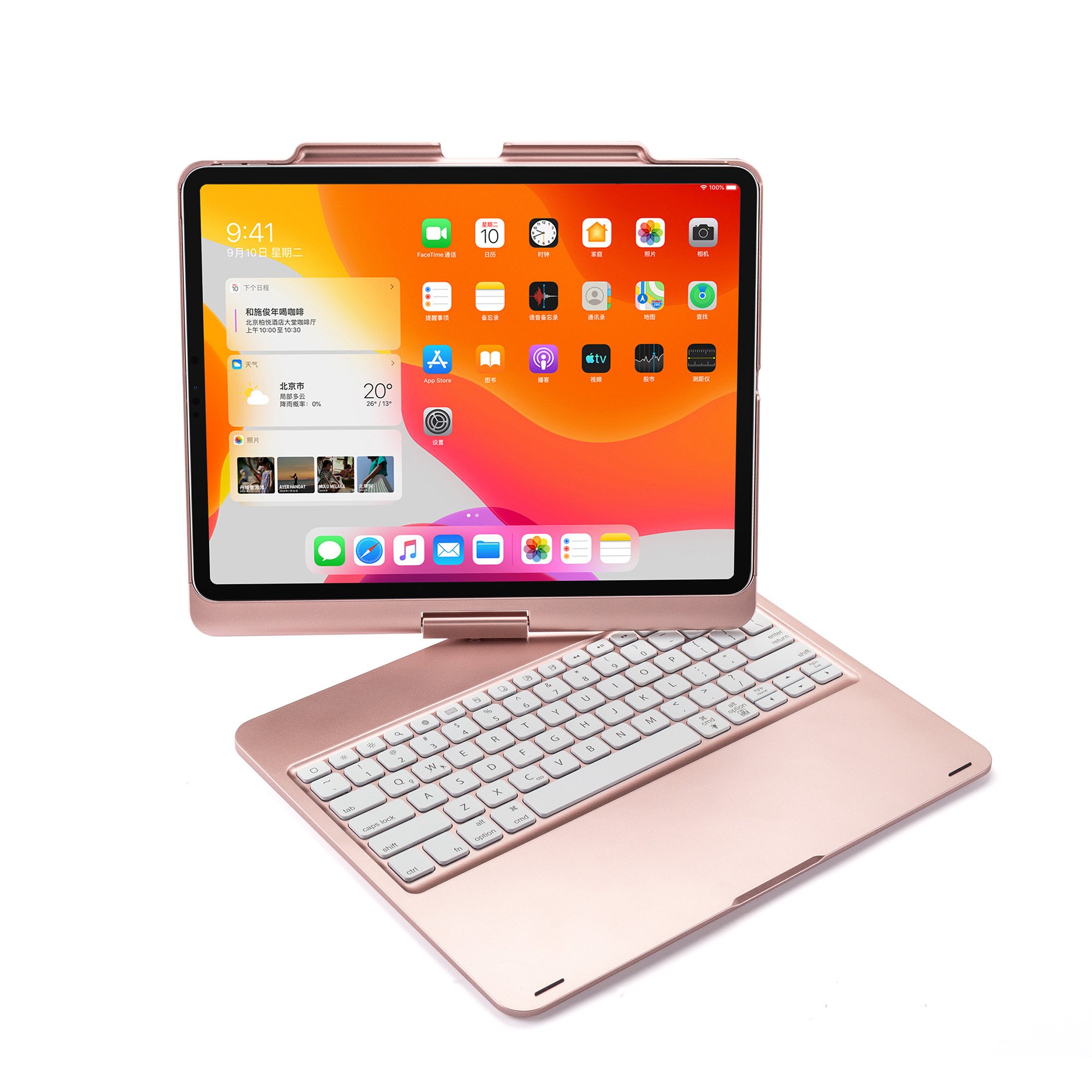 360 Rotatable ABS Material Keyboard Case Fit for 12.9 Inch