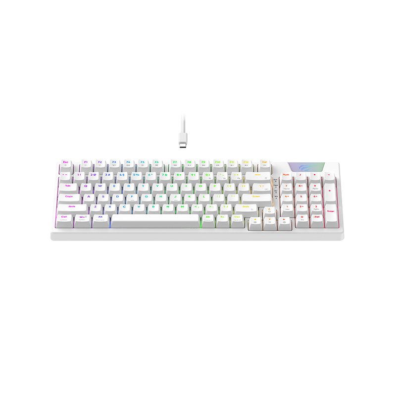 Havit KB885L 95 Keys USB TYPE-C Port RGB Led Light Backlit Mechanical Gaming Keyboard