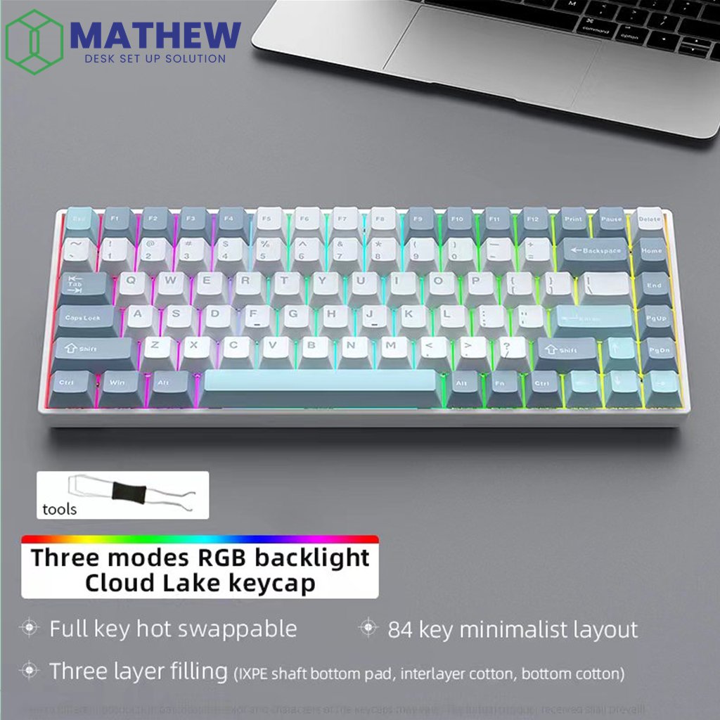 Mathew Tech Honor84 Mechanical Wireless Keyboard 84keys RGB Light Bluetooth 2.4g/Wired