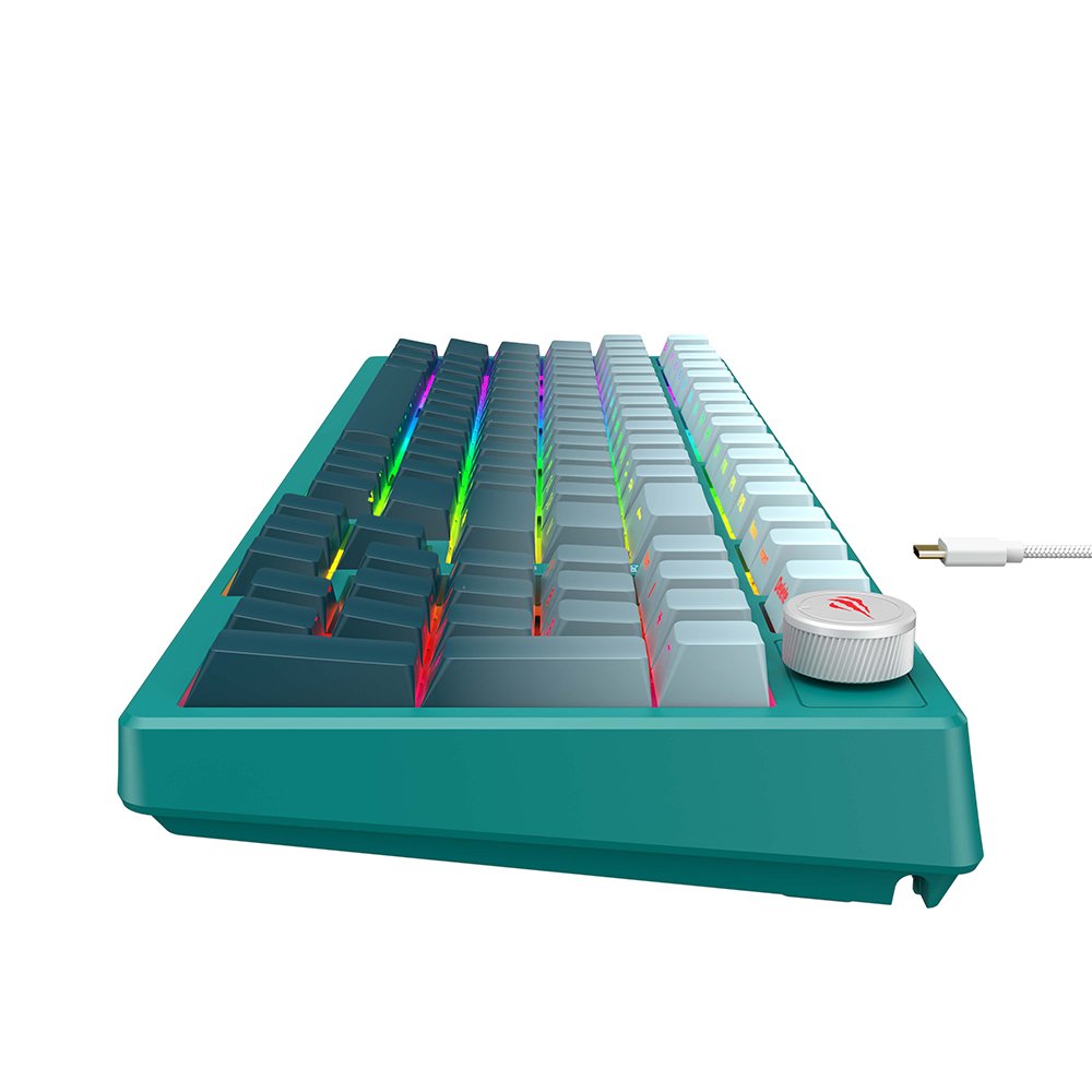 Havit KB899L 97 Keys Rainbow LED Backlit Green Computer USB Wired Gaming Keyboard Colorful Lighting Mechanical Keyboard for PC