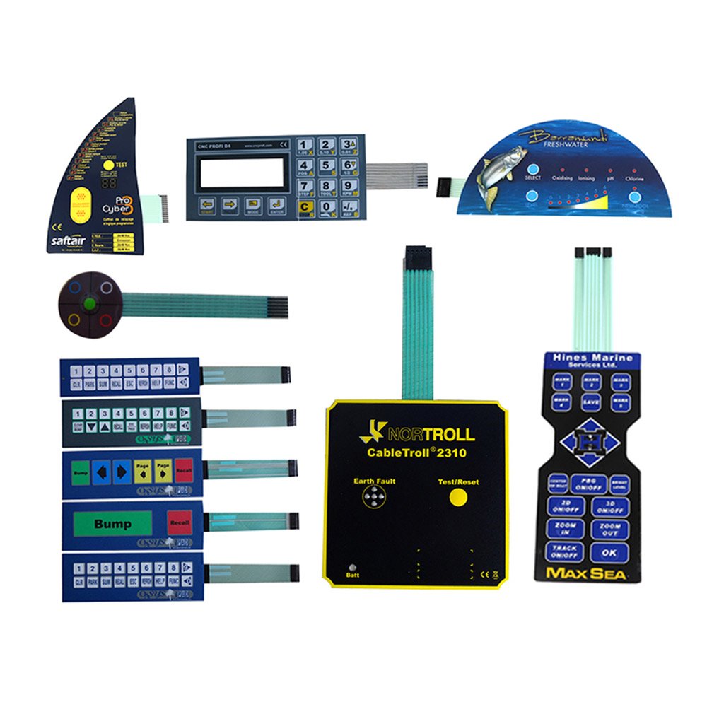 Customized 3M adhesive LED light waterproof membrane keypad