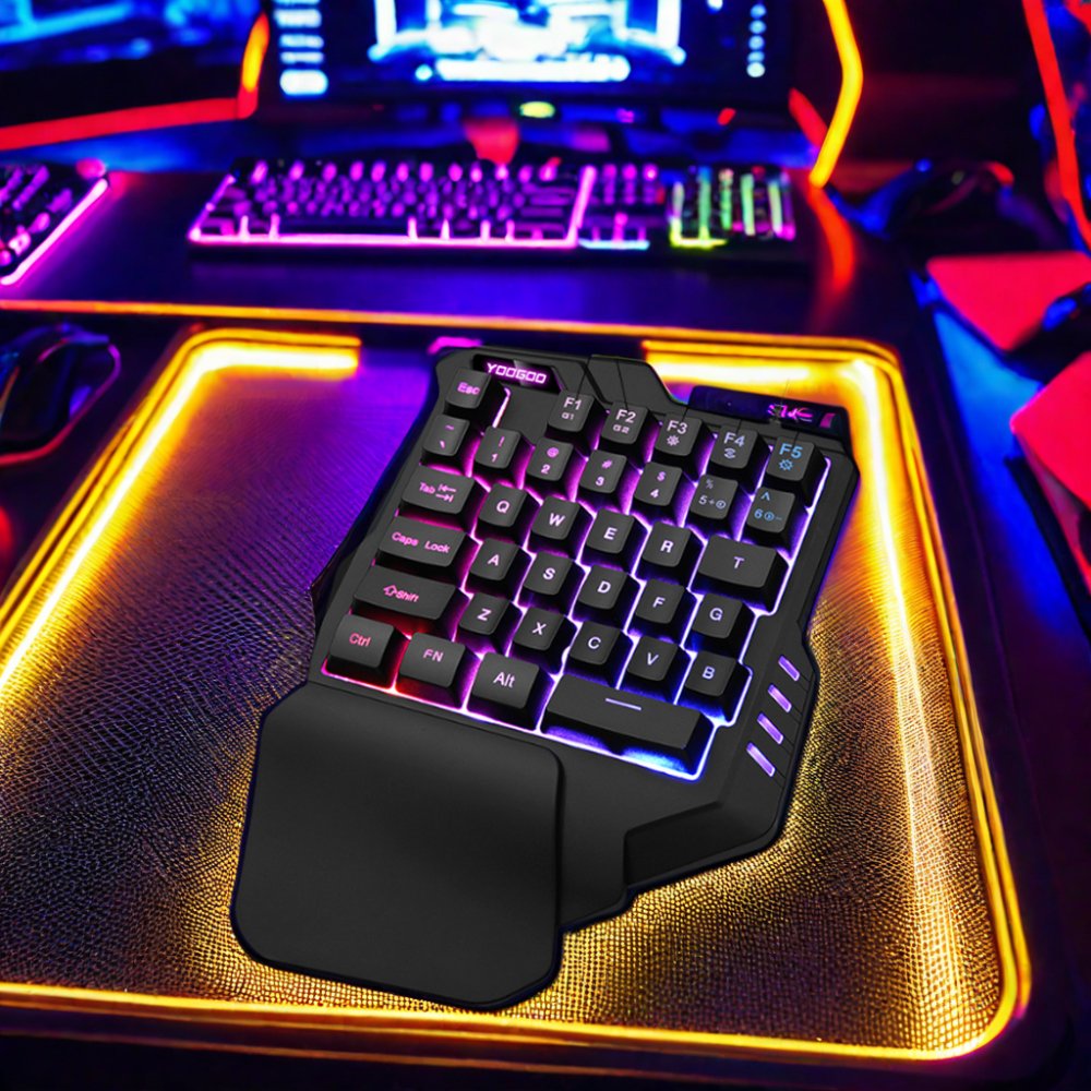 Single Hand Keyboard Mechanical RGB Backlit Ergonomic Mechanical Keyboard for Gaming