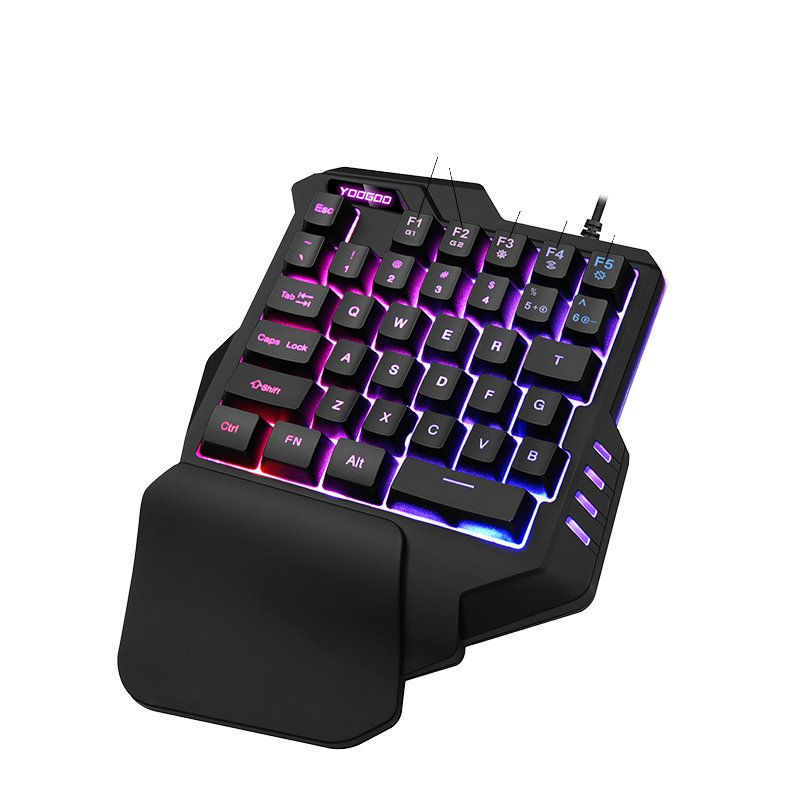 Single Hand Keyboard Mechanical RGB Backlit Ergonomic Mechanical Keyboard for Gaming