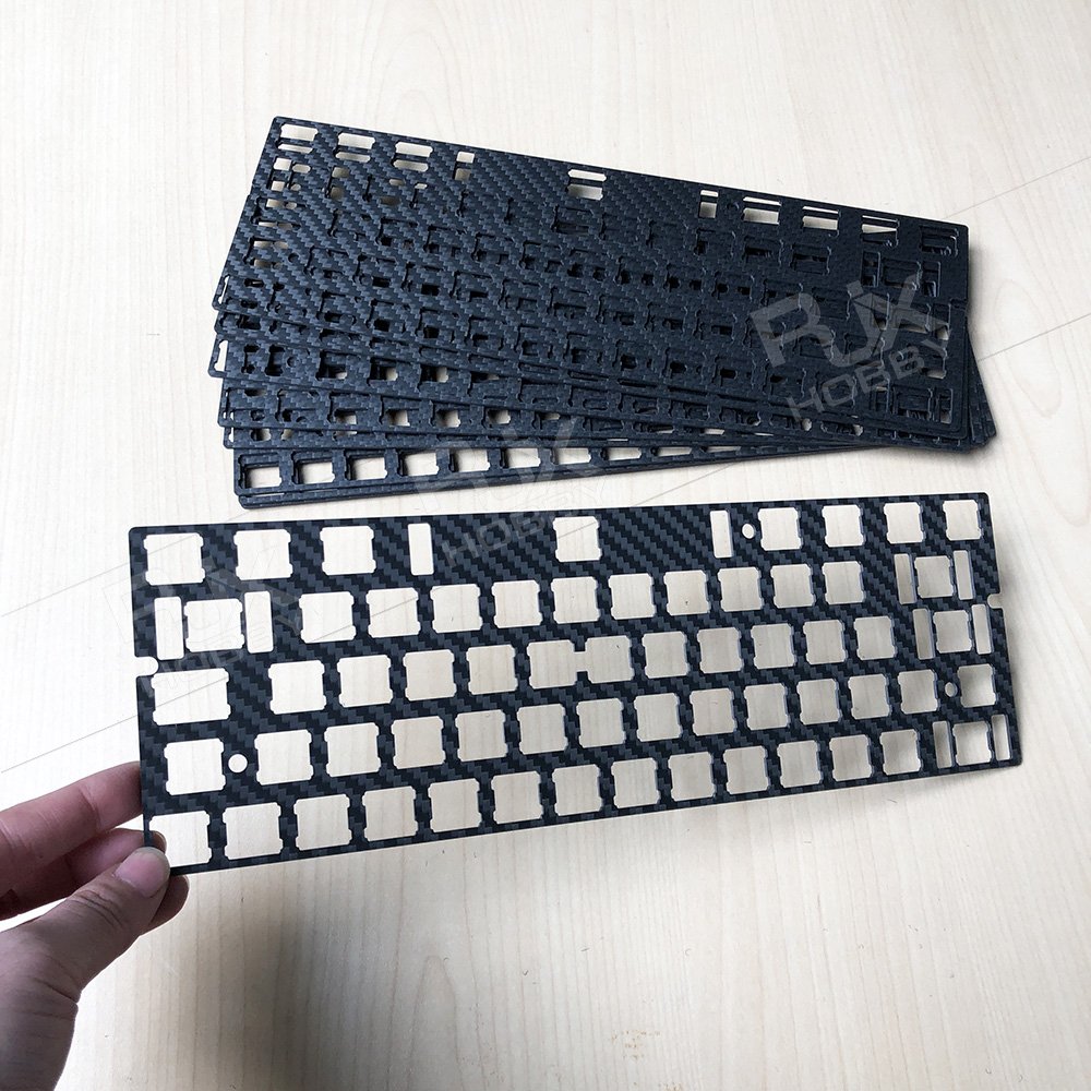 RJX Custom Full Carbon Fiber Mechanical Keyboard Plate 3k Twill Weave matte Keyboard Switch Plates Kit
