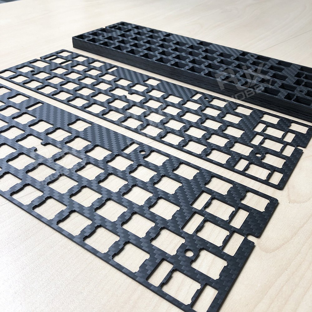 RJX Custom Full Carbon Fiber Mechanical Keyboard Plate 3k Twill Weave matte Keyboard Switch Plates Kit