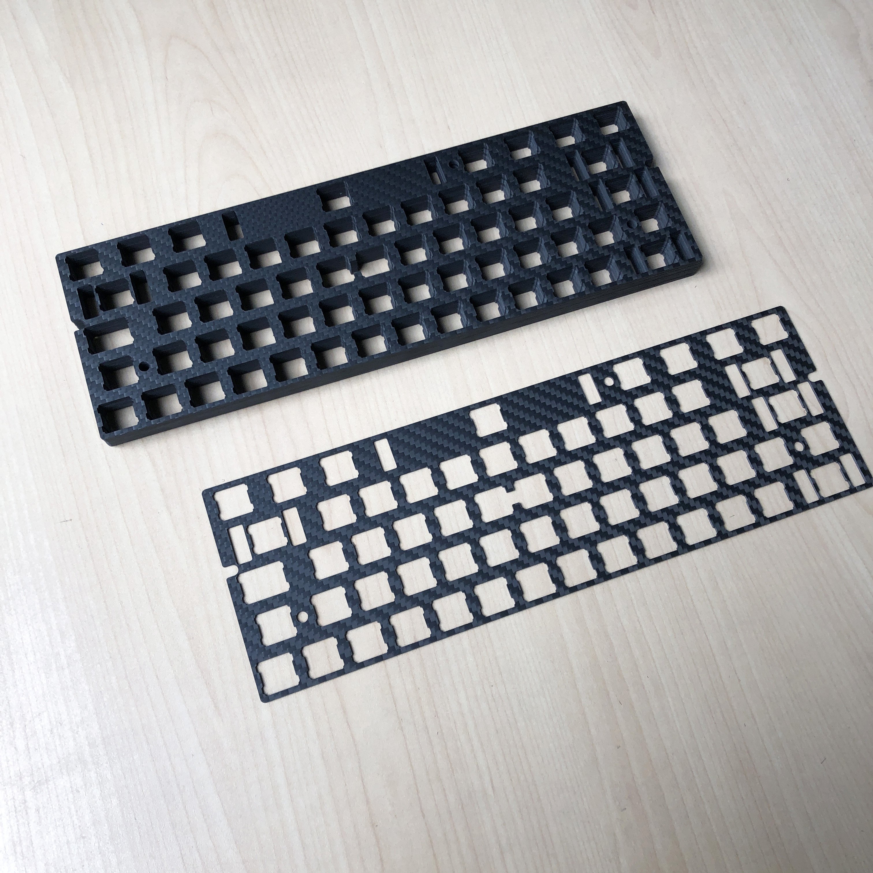 RJX Custom Full Carbon Fiber Mechanical Keyboard Plate 3k Twill Weave matte Keyboard Switch Plates Kit