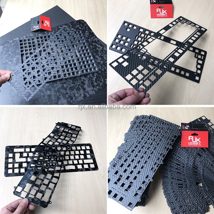 RJX Custom Full Carbon Fiber Mechanical Keyboard Plate 3k Twill Weave matte Keyboard Switch Plates Kit