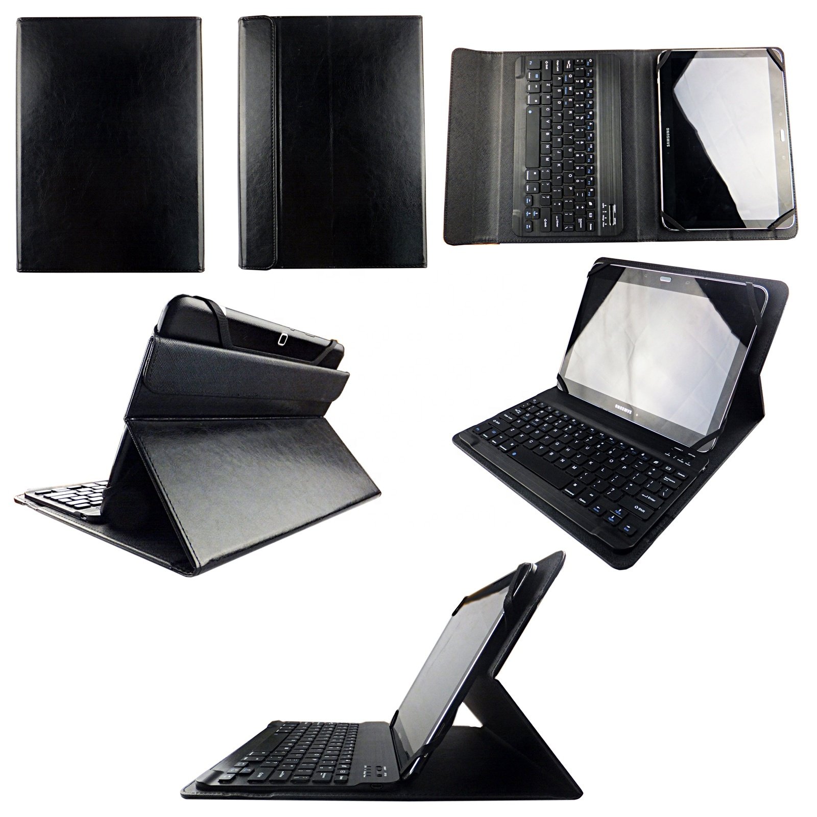 Extended Universal Silicone Pull Buckle Leather Case Universal Black Tablet Flip Case With Keyboard For Kids