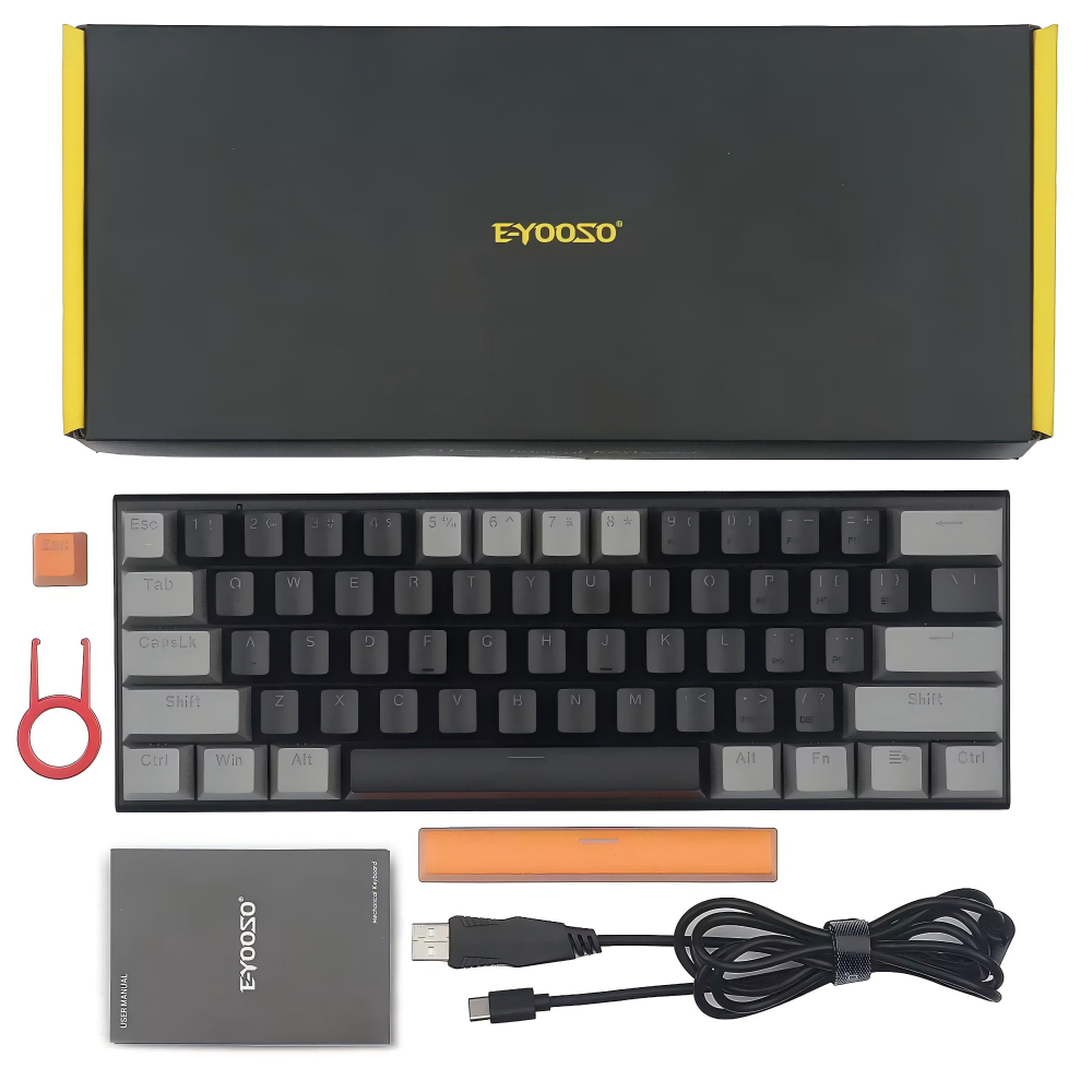 Low MOQ LOGO Customize Professional 61 Key LED Backlit Mechanical Gaming Keyboard USB Wired 60 percent Mechanical Keyboard