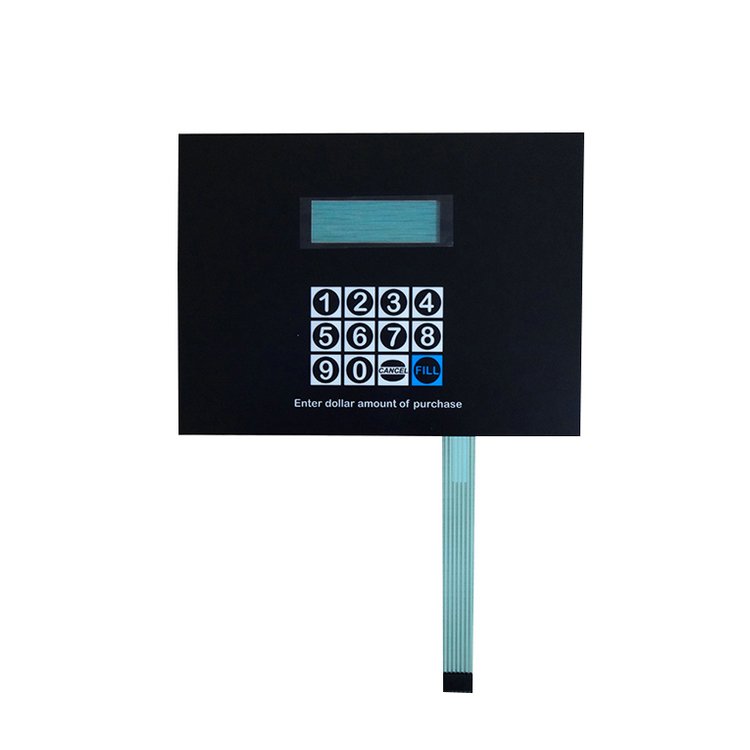 Waterproof structure 4x4 whole number membrane switch keypad flexible cable