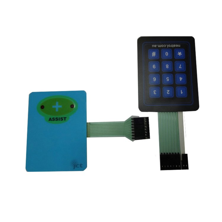Waterproof structure 4x4 whole number membrane switch keypad flexible cable