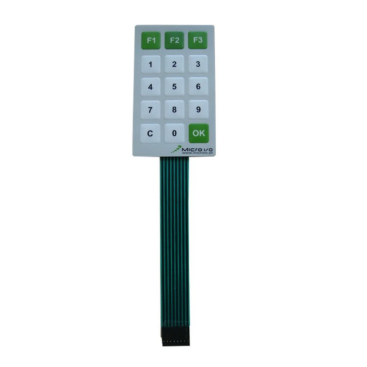 Waterproof structure 4x4 whole number membrane switch keypad flexible cable