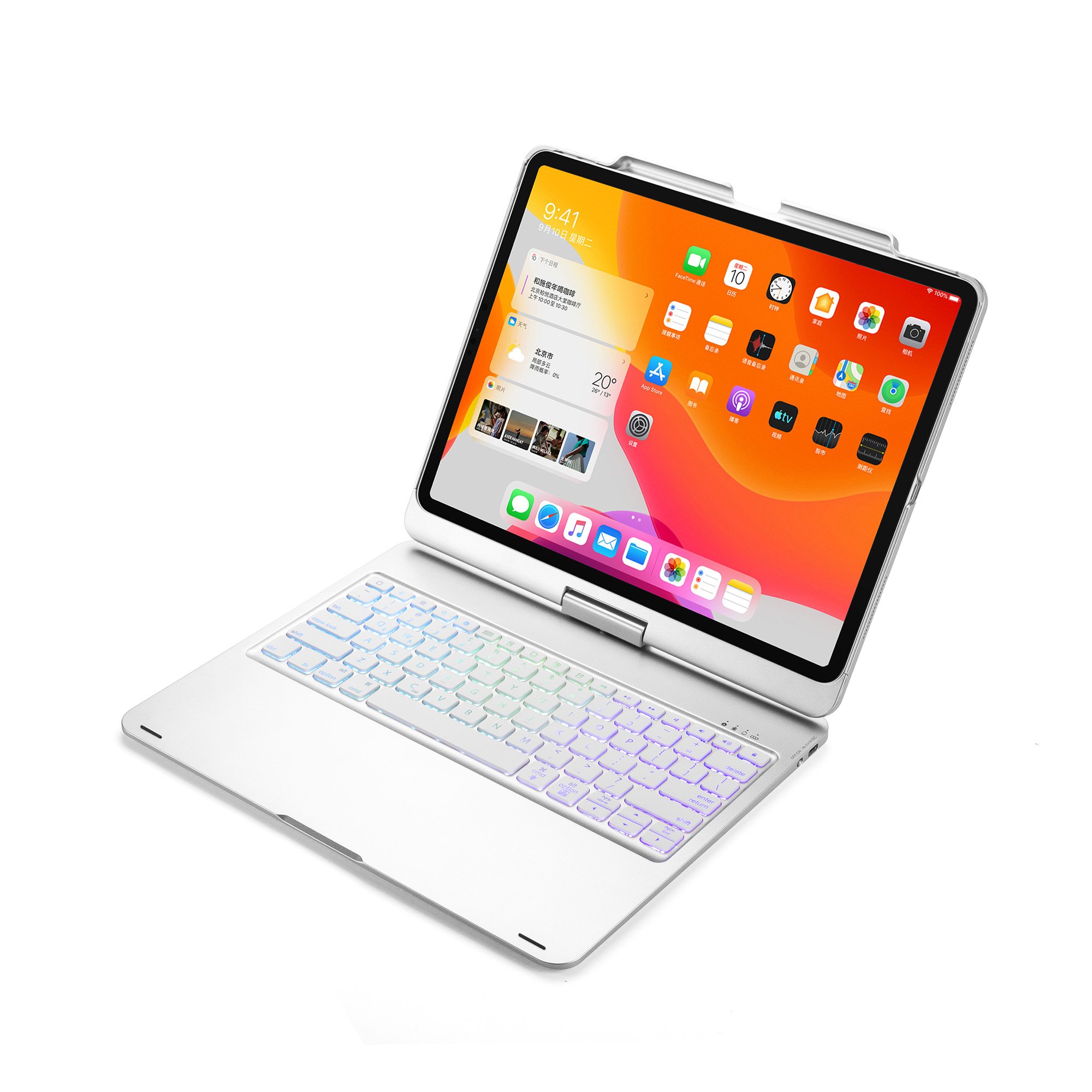 Hot Selling Mini BT Keyboard Case for iPad 12.9inch With Type-C Trackpad Aluminum Material Magic Keyboard Hard Cover