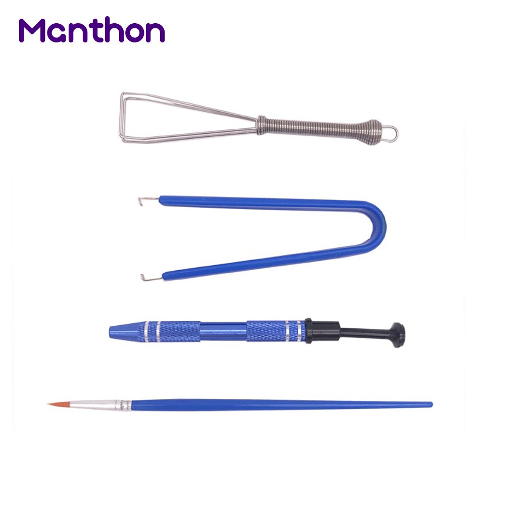 4 in 1 Mechanical Keyboard Tweezers Lube Brush Switch Puller Stem Picker Holder IC Claw Tools Set