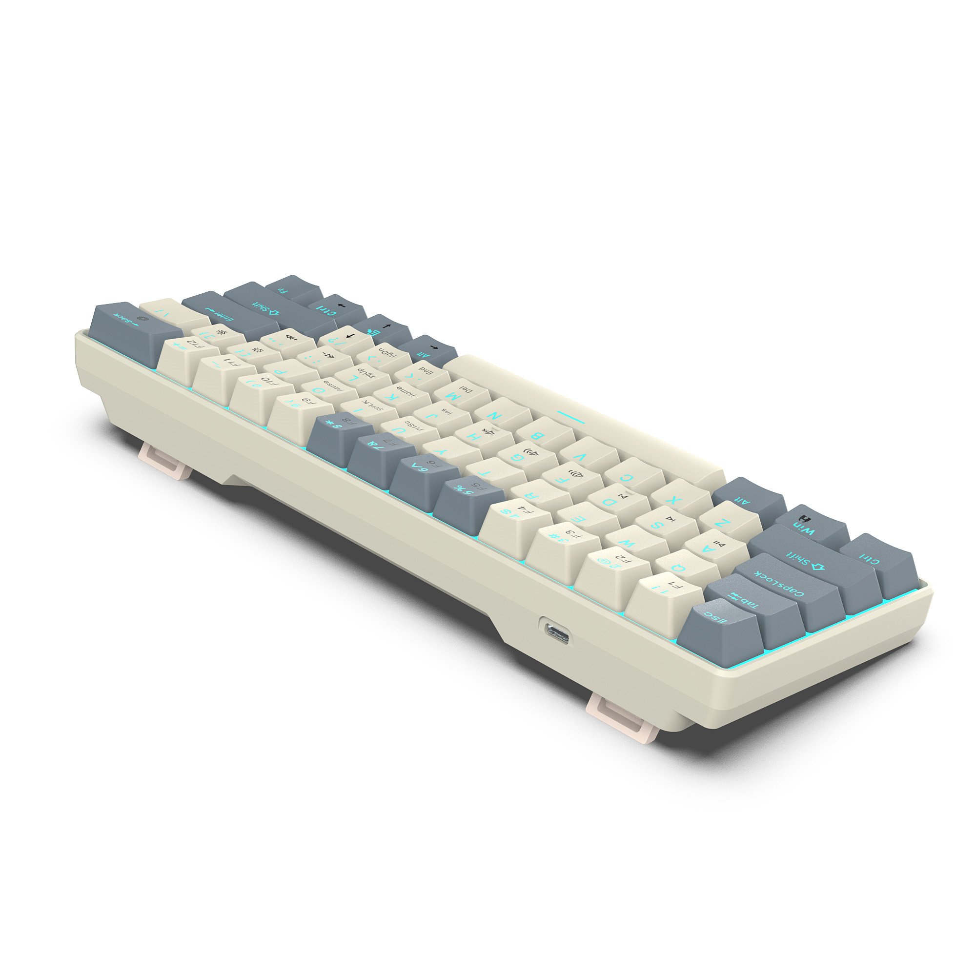 New arrival HXSJ 61 keys mini 60% V900 mechanical keyboard ergonomic ABS keycaps LED backlit compact wired laptop keyboard game