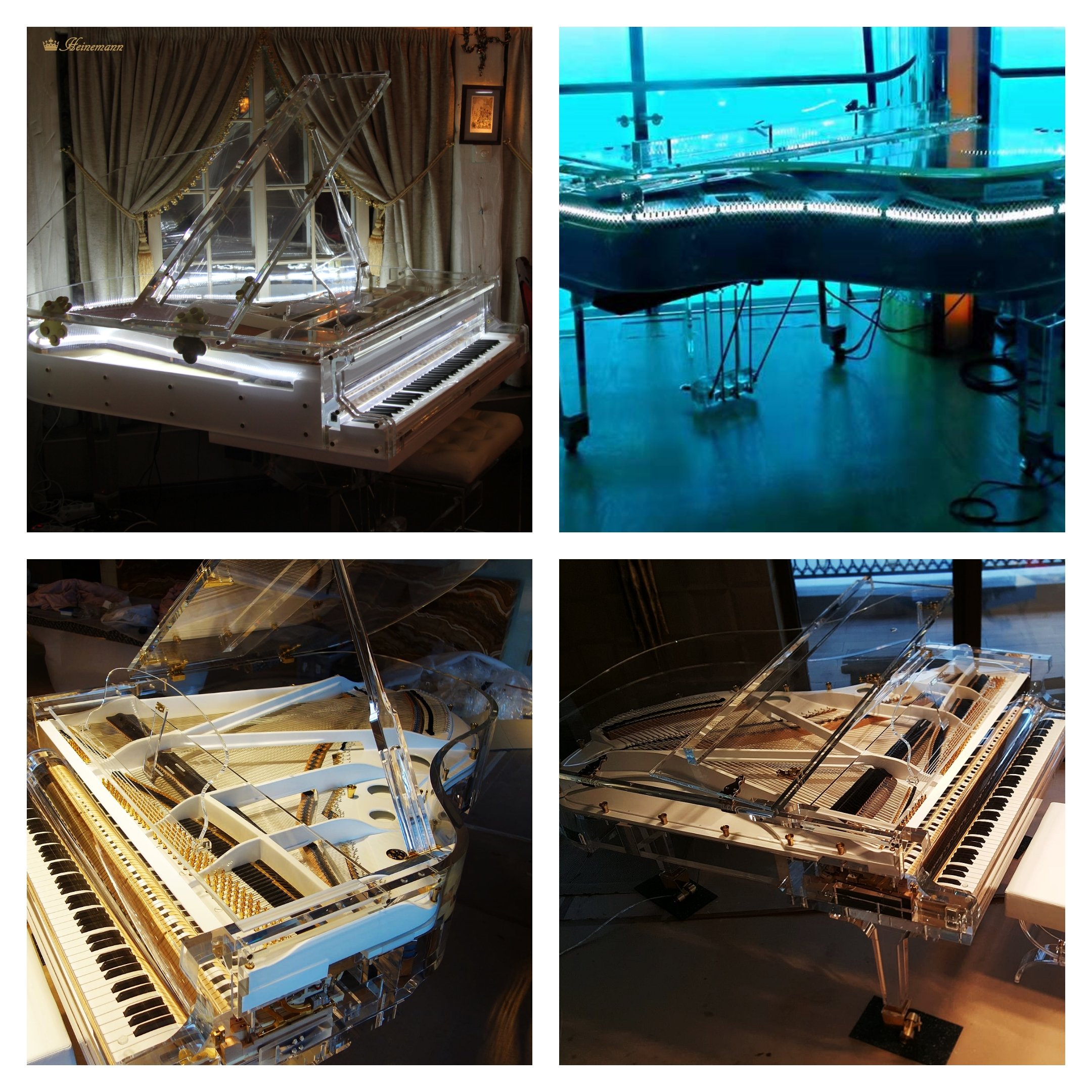 Reliable Reputation Self Playing Modern Luxury Star Hotel Transparent Design Acrylic Crystal Piano